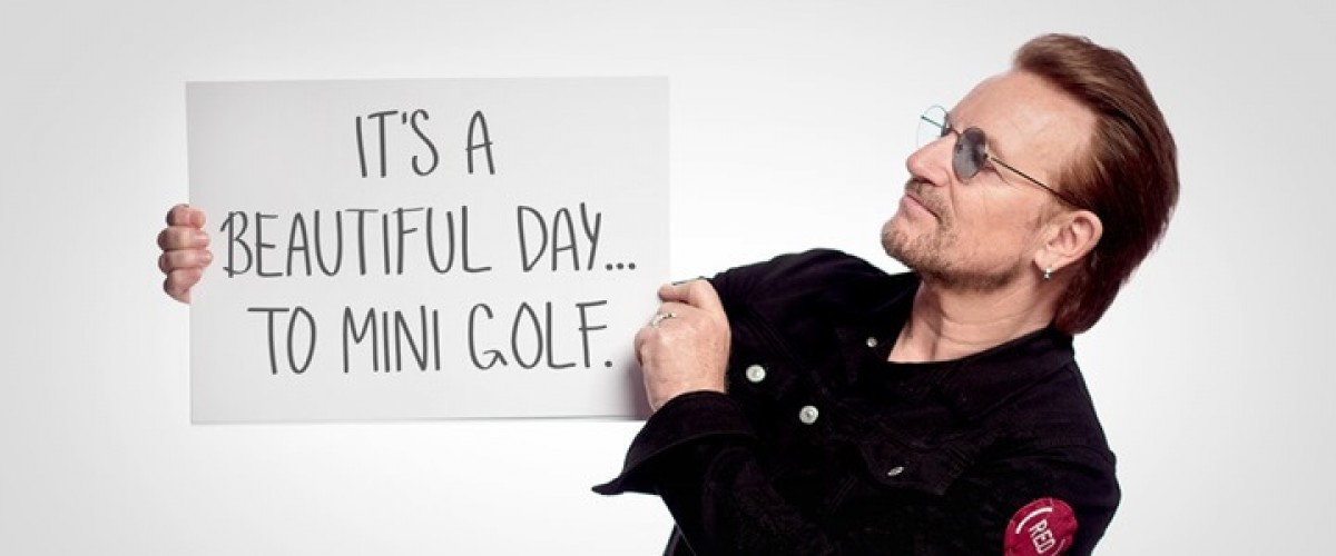 Faça uma doação e concorra a chance de jogar golfe com o U2